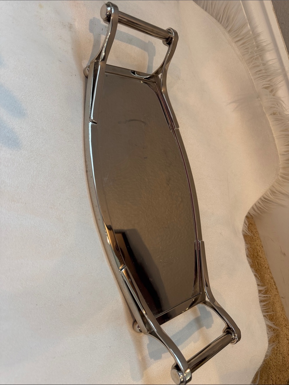 Global Views Polished Metal Vanity Tray with Handles